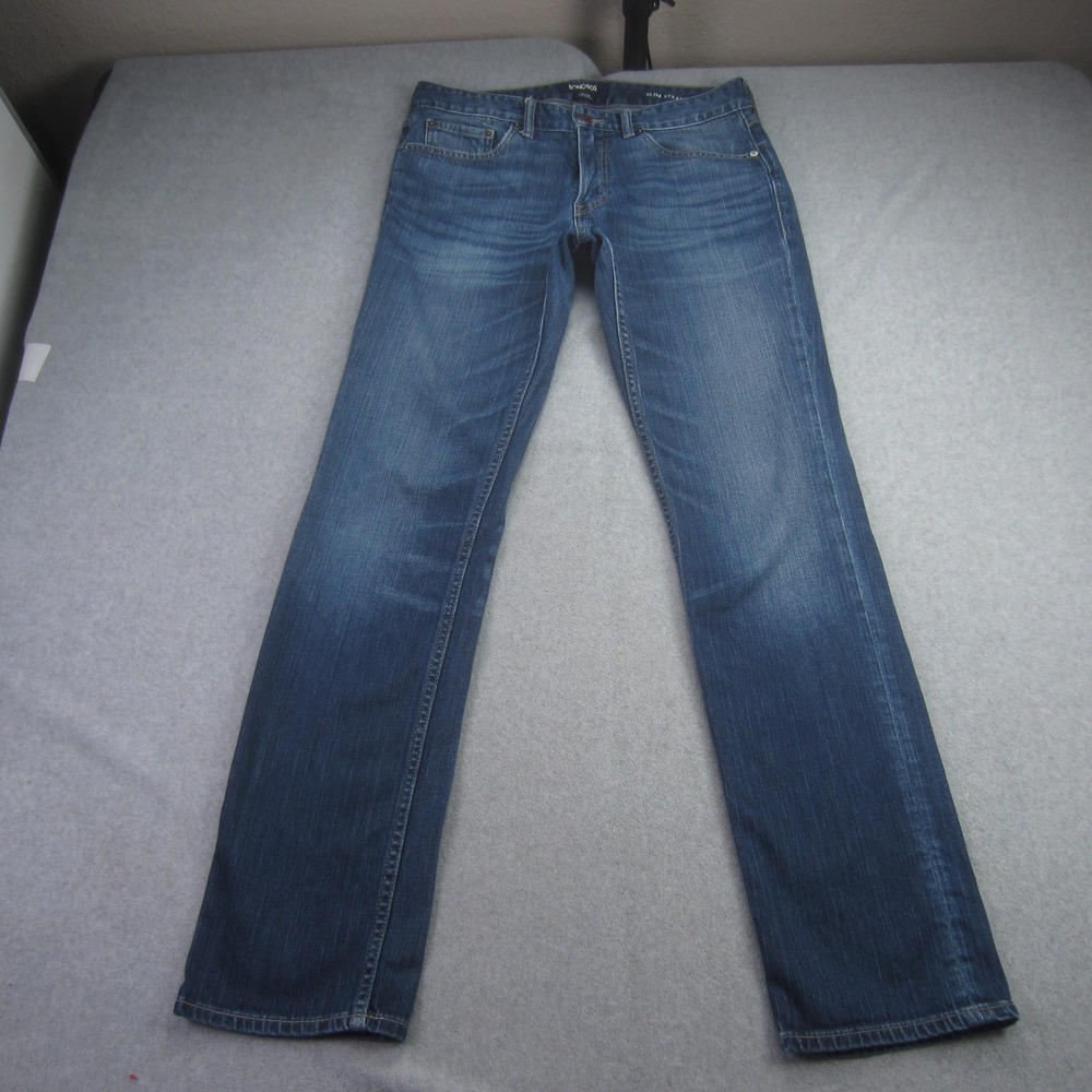BONOBOS Jeans Mens 31x32 Blue Slim Straight Ringspun‎ Denim